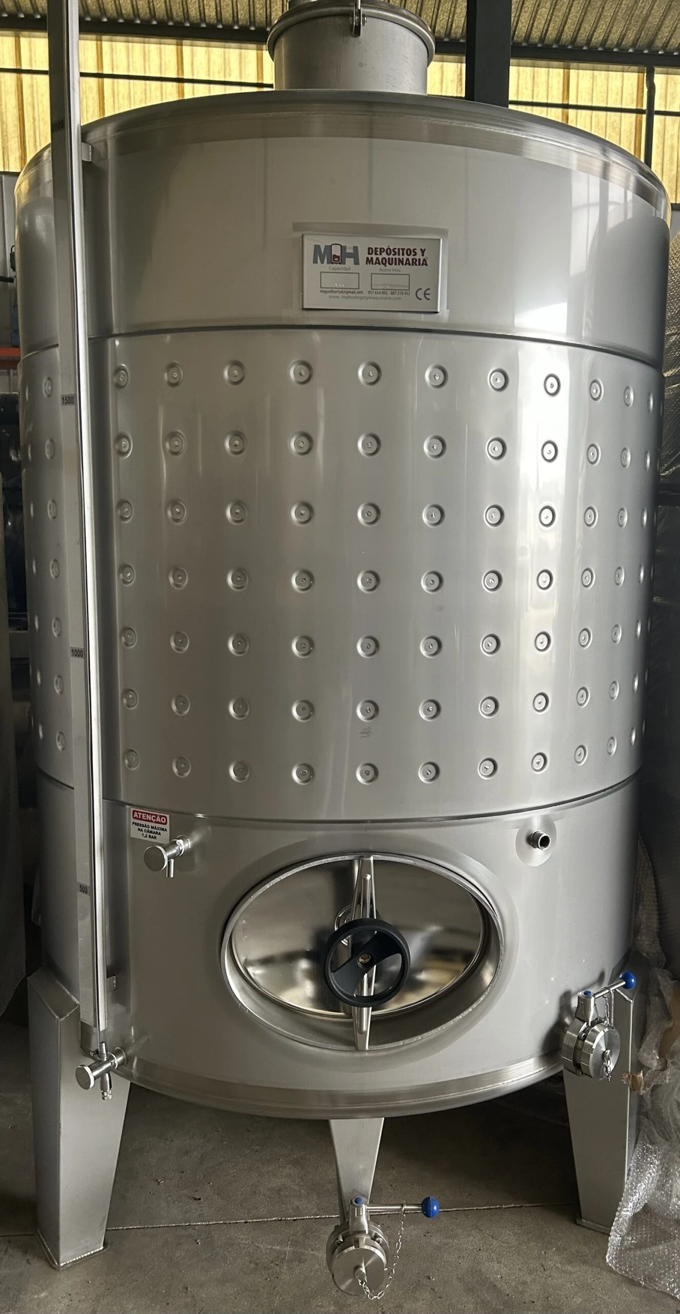 Depósito acero inoxidable de 2000l con camisa